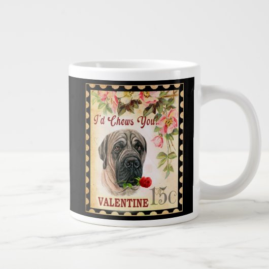 Engelse mastiff  Valentijn Dog met Roos Grote Koffiekop (Rechts)