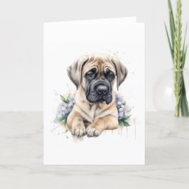 Engelse Mastiff Waterverf Bedankkaart