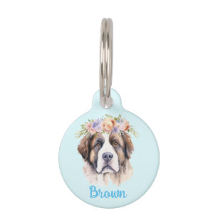 ENGELSE Mastiff Waterverf Bloem Ronde Pet Tag Huisdierpenning