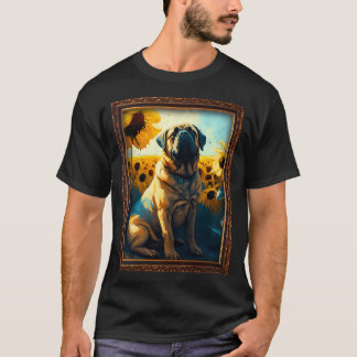 Engelse Mastiff Zonnebloem Schilderij Schattige Ho T-shirt