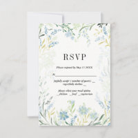 Engelse meadow Flower Weddinge RSVP-kaart