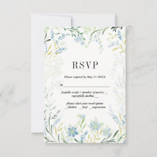 Engelse meadow Flower Weddinge RSVP-kaart RSVP Kaartje