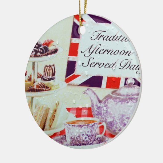 Engelse middag Tea Keramisch Ornament (Links)