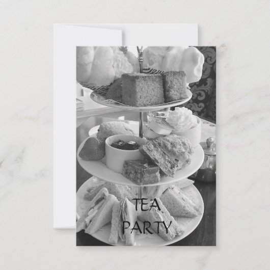Engelse middag Tea Uitnodiging (Voorkant)