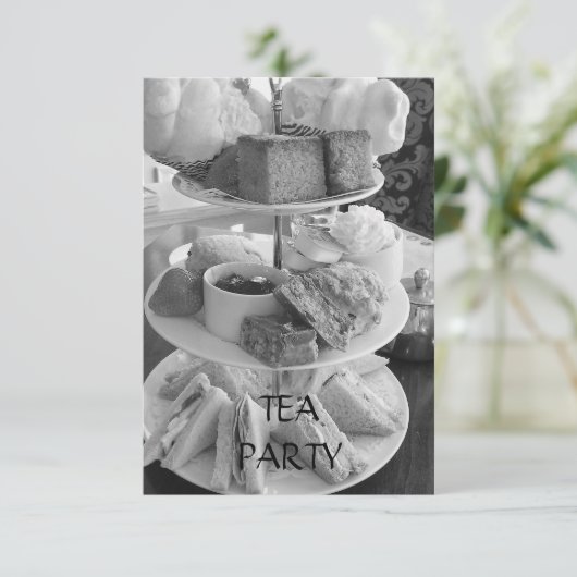 Engelse middag Tea Uitnodiging (Staand voorkant)