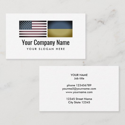 Engelse Oekraïense vertaaldienst Visitekaartje (Voorkant / Achterkant)