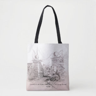 Engelse ommuurde tuin in de botanische tuin van Ch Tote Bag