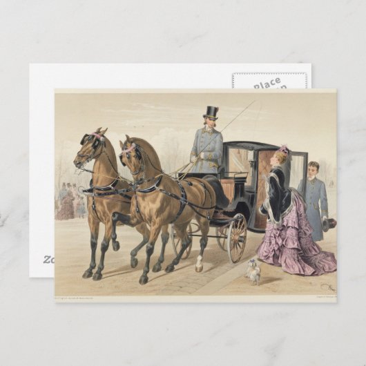 Engelse paarden briefkaart (Voorkant / Achterkant)