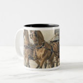 Engelse paarden tweekleurige koffiemok (Voorkant links)