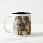 Engelse paarden tweekleurige koffiemok (Links)