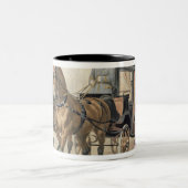 Engelse paarden tweekleurige koffiemok (Center)