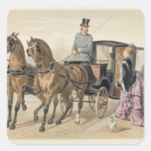 Engelse paarden vierkante sticker
