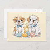 Engelse paashonden feestdagenkaart (Voorkant / Achterkant)