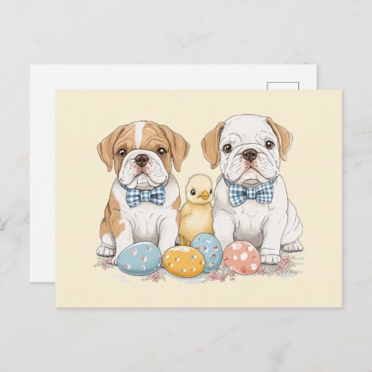 Engelse paashonden feestdagenkaart (Voorkant / Achterkant)