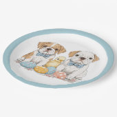 Engelse paashonden papieren bordje (Gekanteld)