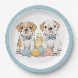 Engelse paashonden papieren bordje