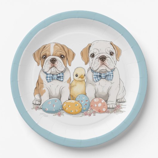 Engelse paashonden papieren bordje (Voorkant)