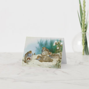 Engelse patrijs met paard en distel, Kunst Kaart