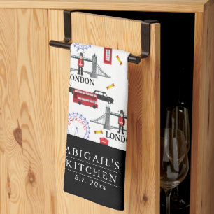 Engelse Patroon van London England Queens Guard Theedoek