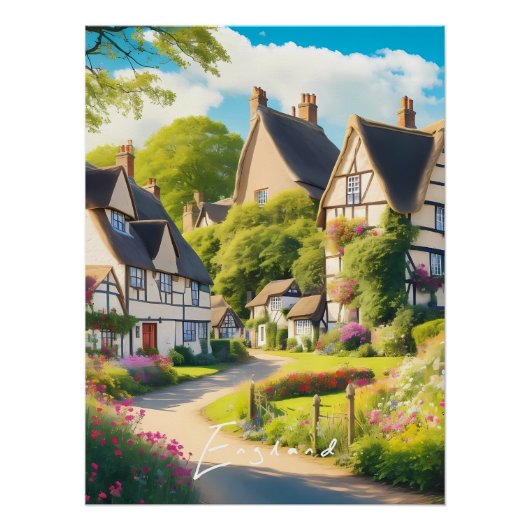 Engelse Platteland Reisposter Perfect Poster (Voorkant)
