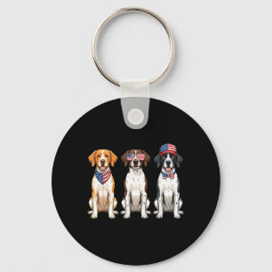 Engelse Pointer 4 juli Amerikaanse Vlag Hond Sleutelhanger