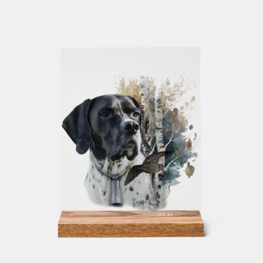 Engelse Pointer Acryl Bord (Voorkant)