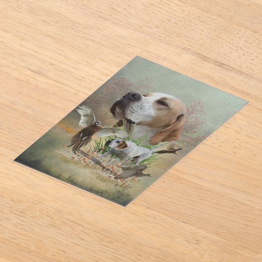 Engelse Pointer Acryl Uitnodigingen (Laagn)