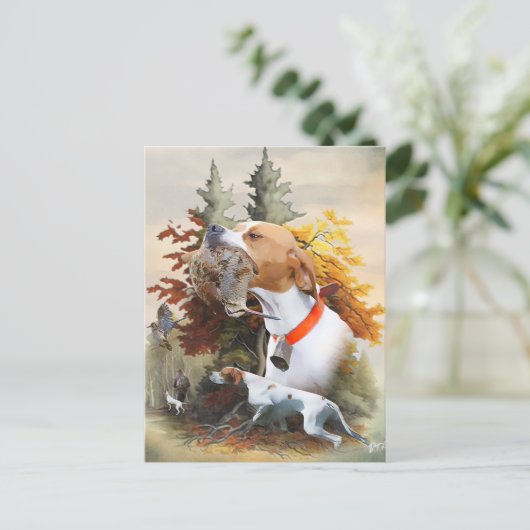 Engelse pointer briefkaart (Staand voorkant)