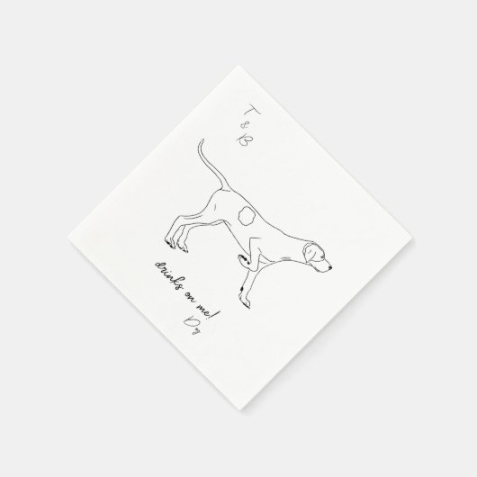 Engelse pointer Bruiloft Cocktail servetten (Hoek)
