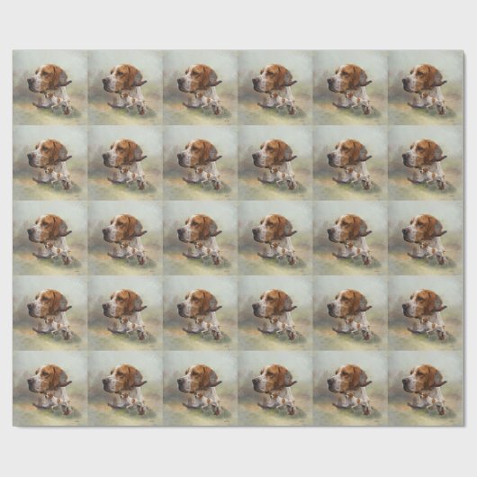 Engelse Pointer Cadeaupapier (Vlak)