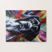 Engelse Pointer Dog Acryl Print | Kleurrijk Legpuzzel (Horizontaal)