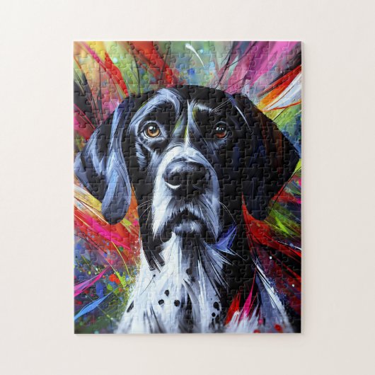 Engelse Pointer Dog Acryl Print | Kleurrijk Legpuzzel (Verticaal)