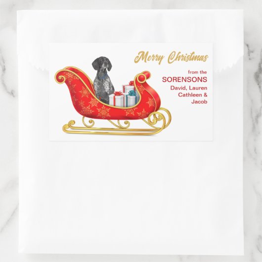 Engelse pointer Dog kerstkledij Rechthoekige Sticker (Tas)