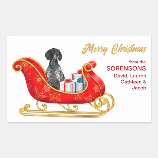 Engelse pointer Dog kerstkledij Rechthoekige Sticker (Voorkant)