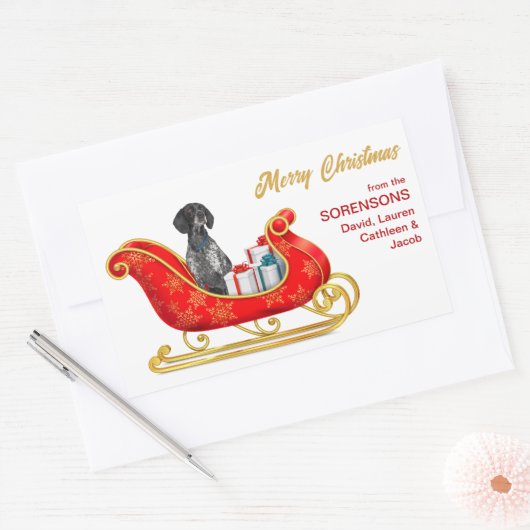 Engelse pointer Dog kerstkledij Rechthoekige Sticker (Envelop)