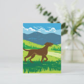 Engelse Pointer Dog met Mount Redfield in de Adi Briefkaart (Staand voorkant)