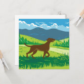 Engelse Pointer Dog met Mount Redfield in de Adi Kaart (Voorkant / Achterkant in situ)