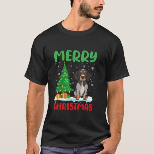 Engelse Pointer Dog Tree Xmas Sweater Ugly Christm T-shirt (Voorkant)