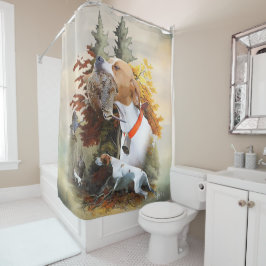 Engelse pointer douchegordijn