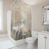 Engelse pointer douchegordijn (In situ)