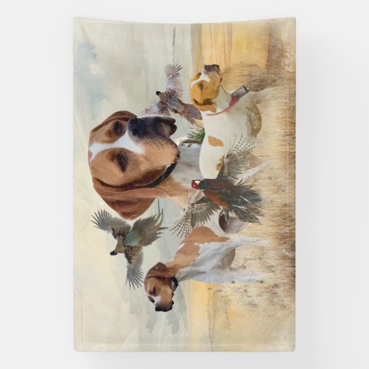 Engelse Pointer Fazantenjacht Spandoek (Verticaal)