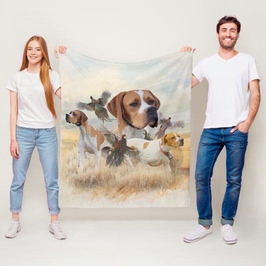 Engelse Pointer Fleece Deken (In situ)