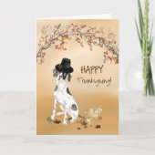 Engelse Pointer Funny Pilgrim Pet Thanksgiving Kaart (Voorkant)