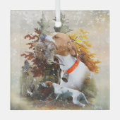 Engelse pointer glas ornament (Voorkant)
