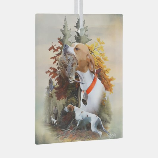 Engelse pointer glas ornament (Voorkant Rechts)