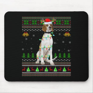 Engelse Pointer Hond Lelijke Kersttruien Vakantie Muismat