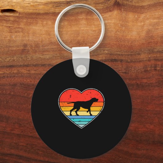 Engelse pointer hond moeder vader retro pointer sleutelhanger (Voorkant)