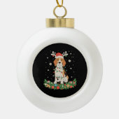 Engelse Pointer Hond Rendier Hoed Kerstverlichting Keramische Bal Ornament (Voorkant)