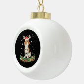 Engelse Pointer Hond Rendier Hoed Kerstverlichting Keramische Bal Ornament (Rechts)