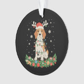 Engelse Pointer Hond Rendier Hoed Kerstverlichting Ornament (voorkant)